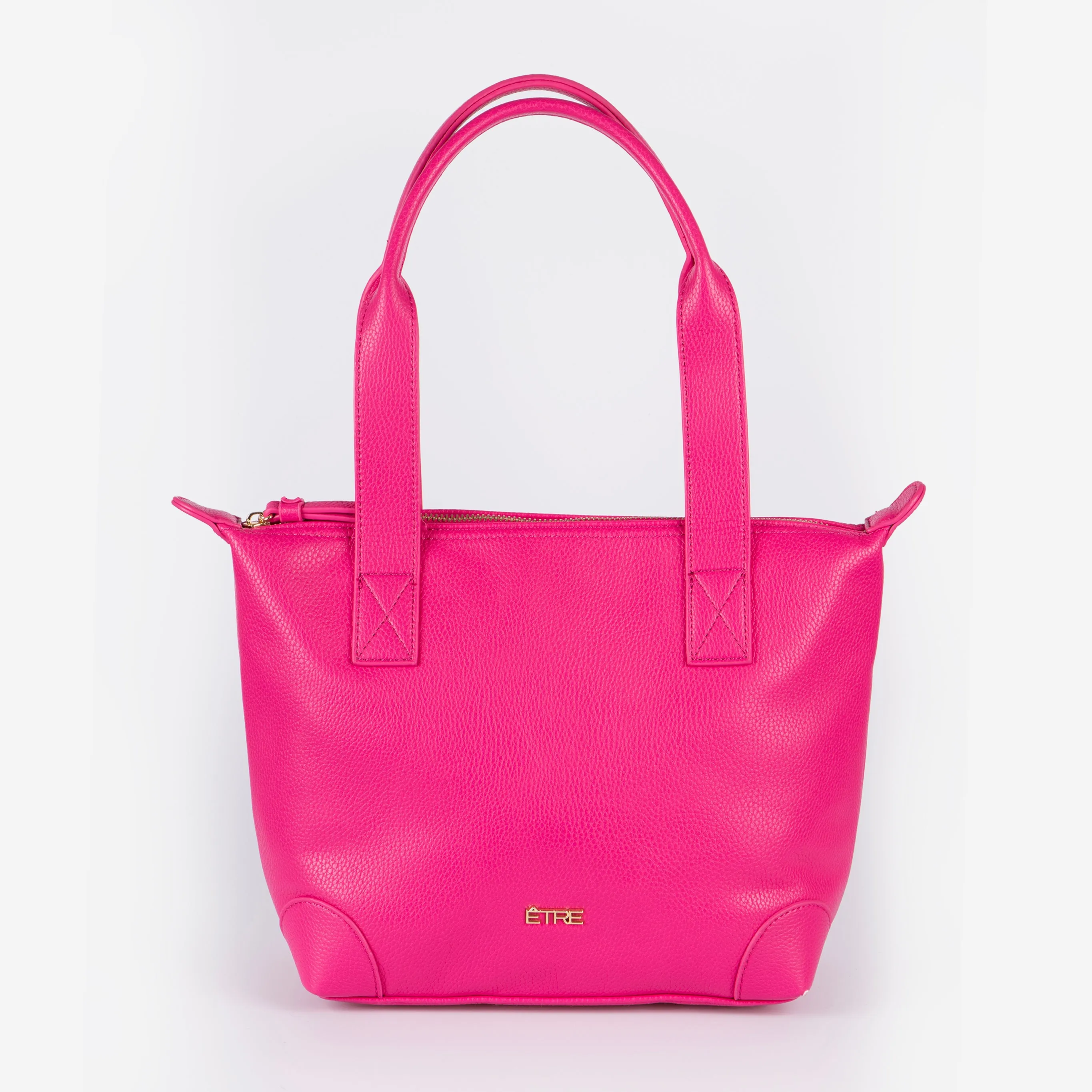 Gigi Medium Tote Bag - Fuchsia, Pebbled Faux Leather