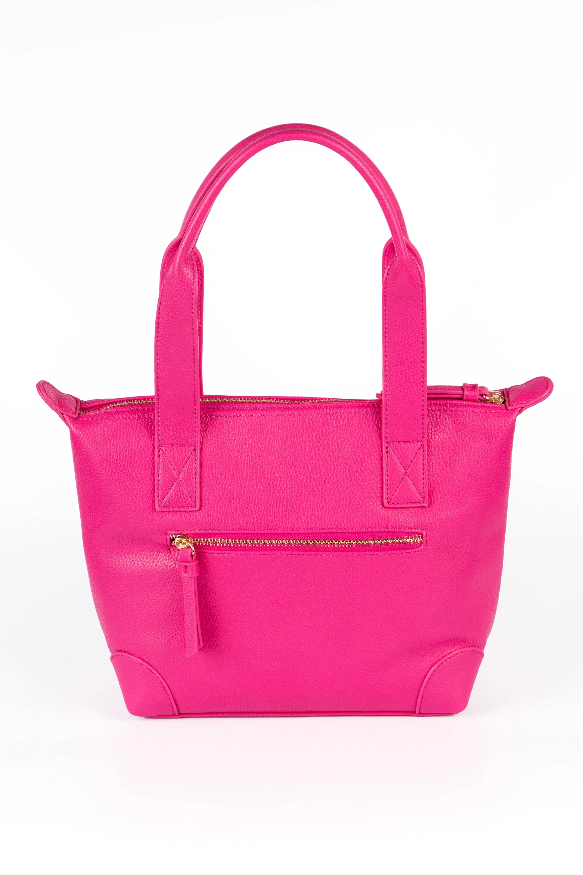 Gigi Medium Tote Bag - Fuchsia, Pebbled Faux Leather