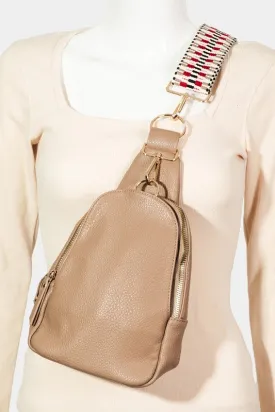 Guitar Strap Vegan Leather Sling Bag Crossbody in Three Colors