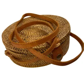 Handmade Boho Rattan Bali Crossbody Bohemian Straw Purse Round Eco Friendly Bag #7