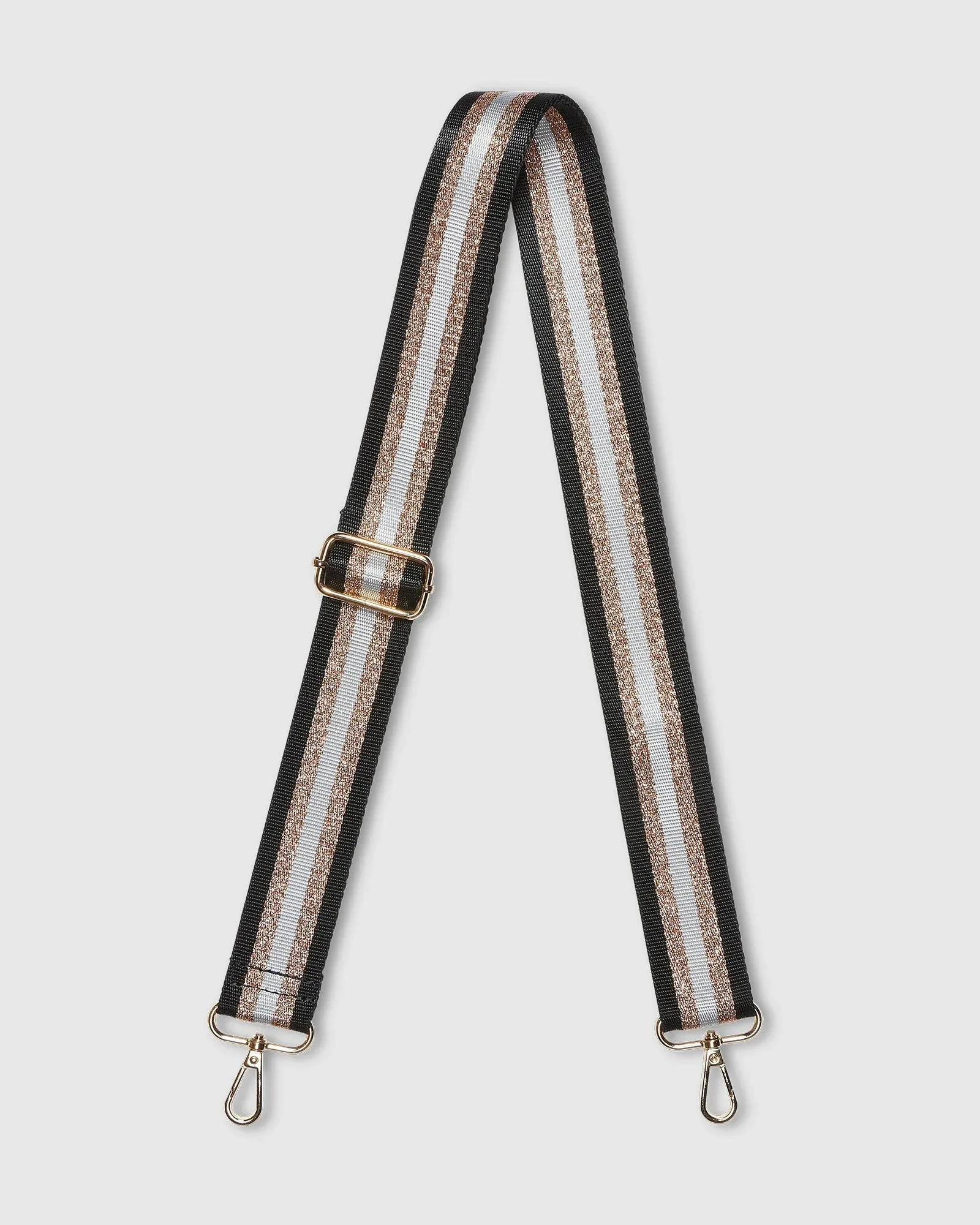 Hendrix Metallic Stripe Guitar Strap in Black