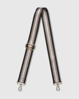 Hendrix Metallic Stripe Guitar Strap in Black