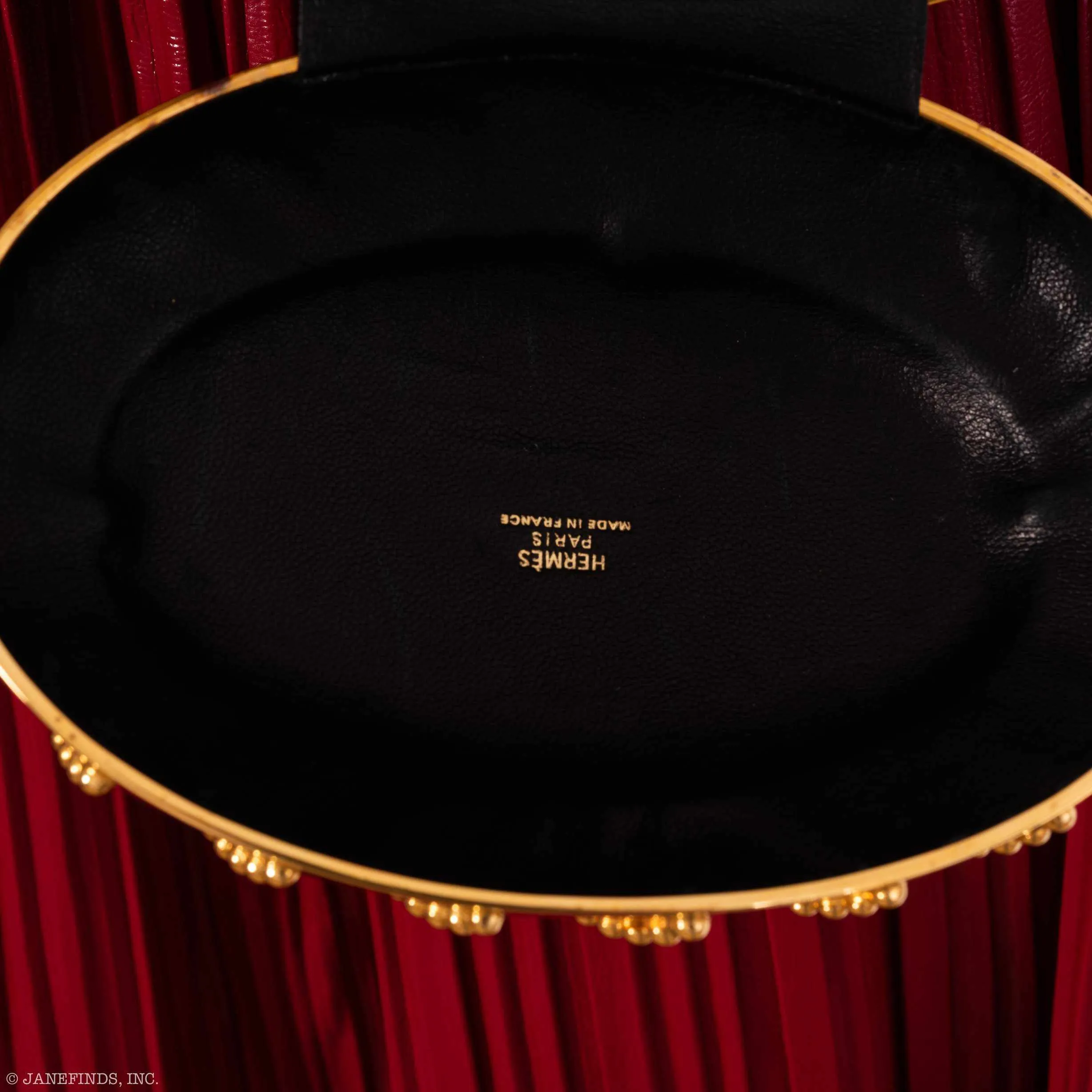 Hermès Oursin Evening Bag Black Doblis Suede Gold Hardware