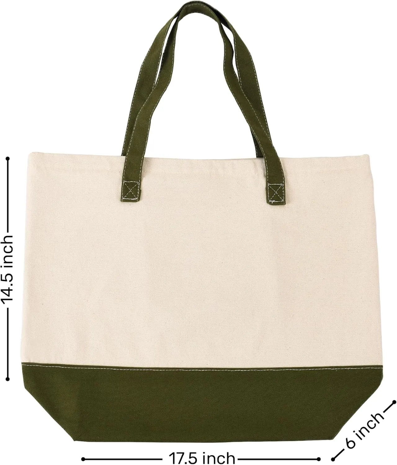 HIFA Personalized Custom Tote Bag for Women, Canvas Tote Bag - Zipper Closure, Extra Inner Pocket - Multipurpose Shoulder Bag