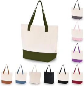 HIFA Personalized Custom Tote Bag for Women, Canvas Tote Bag - Zipper Closure, Extra Inner Pocket - Multipurpose Shoulder Bag