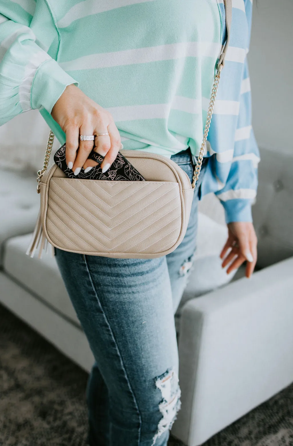 In a Tassel Crossbody Bag