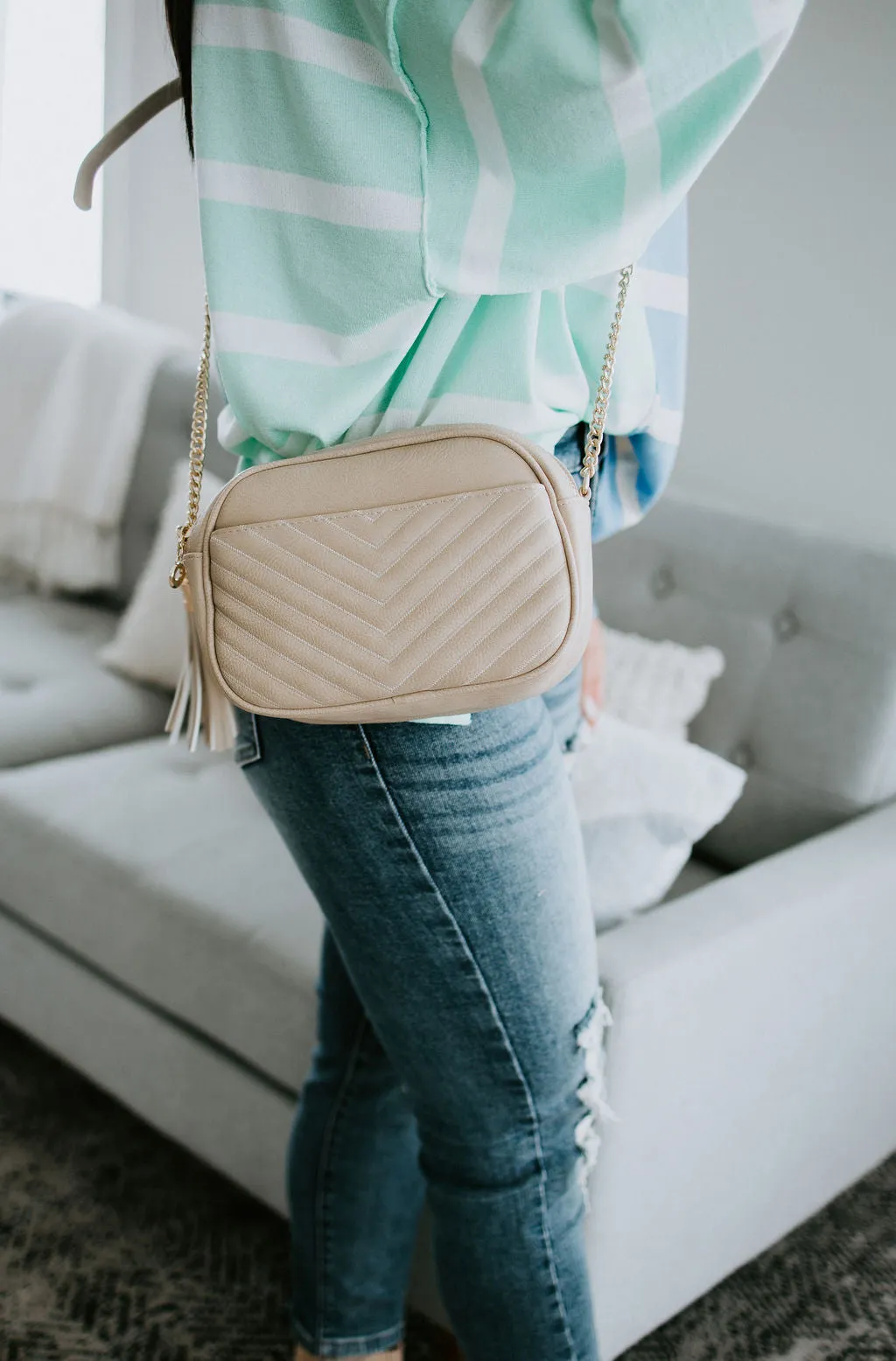 In a Tassel Crossbody Bag