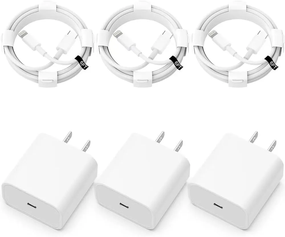 iPhone ChargerMFi Certified Fast Charger [3-Pack] 20W with 6.6FT Cable, Compatible with iPhone 14/13/12/11/X/XS/XR/8/7/6,iPad(1-9), Mini(1-5), Air(1/2/3),iPad Pro(Before 2018), AirPods(1/2/3/Pro1)