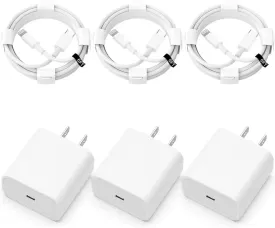 iPhone ChargerMFi Certified Fast Charger [3-Pack] 20W with 6.6FT Cable, Compatible with iPhone 14/13/12/11/X/XS/XR/8/7/6,iPad(1-9), Mini(1-5), Air(1/2/3),iPad Pro(Before 2018), AirPods(1/2/3/Pro1)