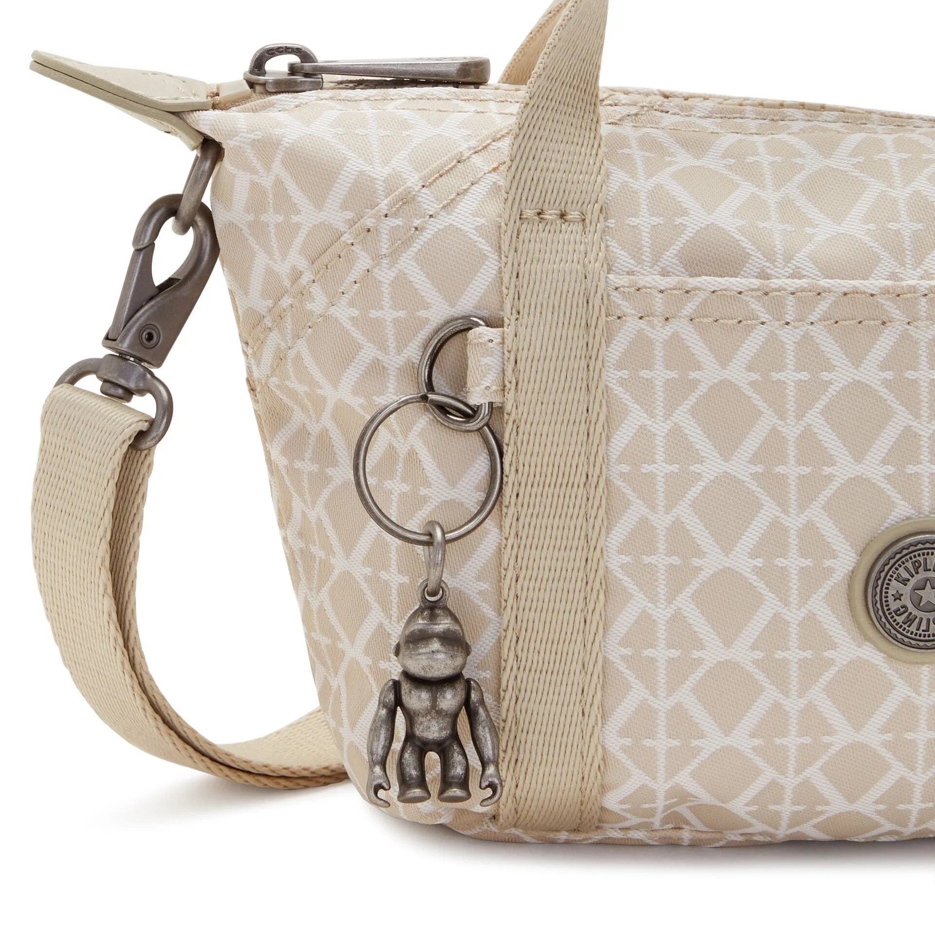 Kipling Art Compact Signature Beige Small Crossbody Bag C2I7492-R63