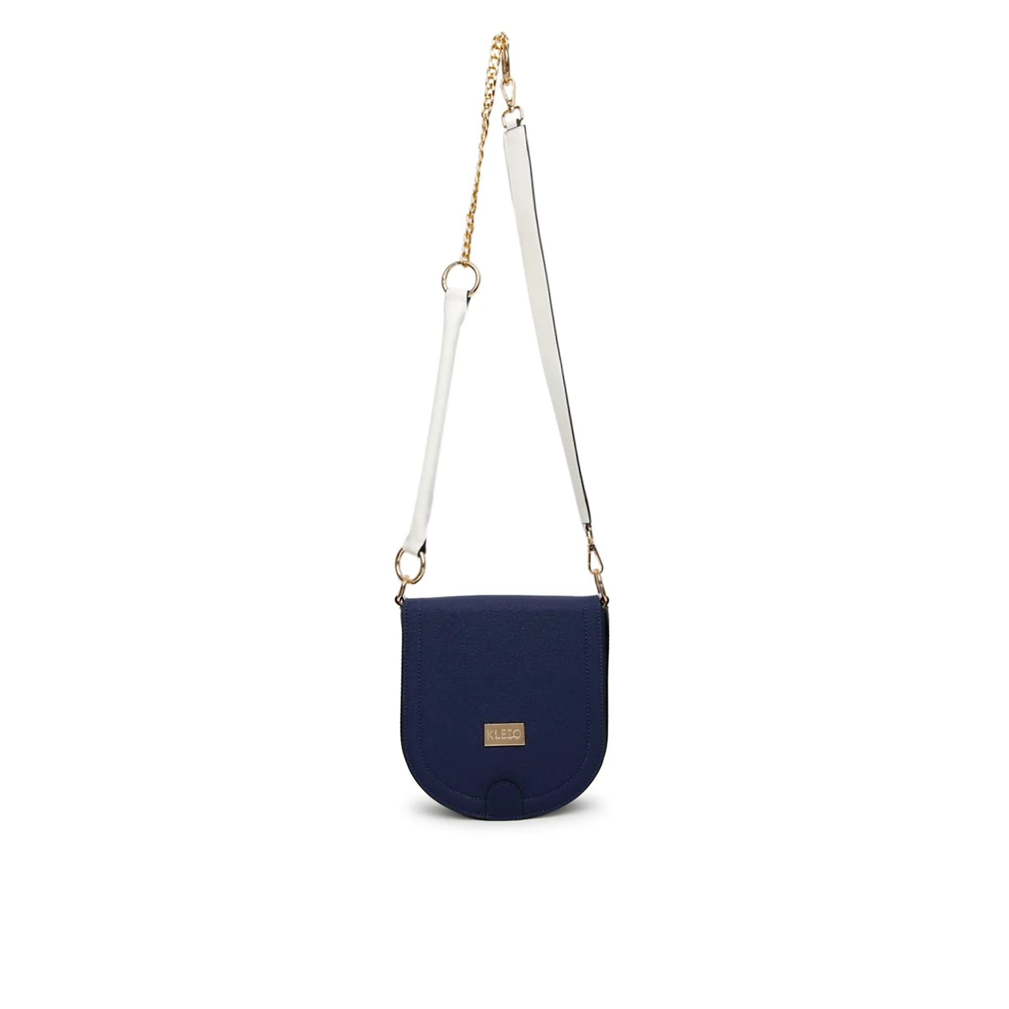 KLEIO D Shape Half Moon PU Leather 3 Straps Multpurpose Cross Body Side Sling Wrist Handbag For Women Girls (HO8066KL-RB)(ROYAL BLUE)