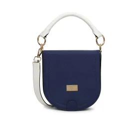 KLEIO D Shape Half Moon PU Leather 3 Straps Multpurpose Cross Body Side Sling Wrist Handbag For Women Girls (HO8066KL-RB)(ROYAL BLUE)