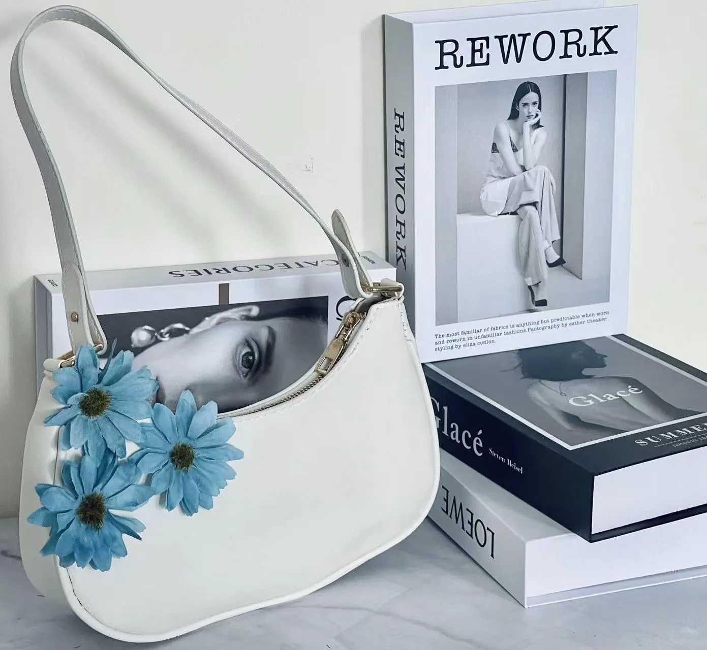 L'ouve Shoulder Bags for Women Cute Hobo Tote Handbag Under the Arm Purses Mini Clutch Purse with Zipper Closure 2024