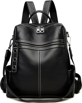 Maxoner Backpack Purse for Women Fashion Genuine Leather Convertible Shoulder Handbag Travel Bag Satchel Rucksack Ladies Bag