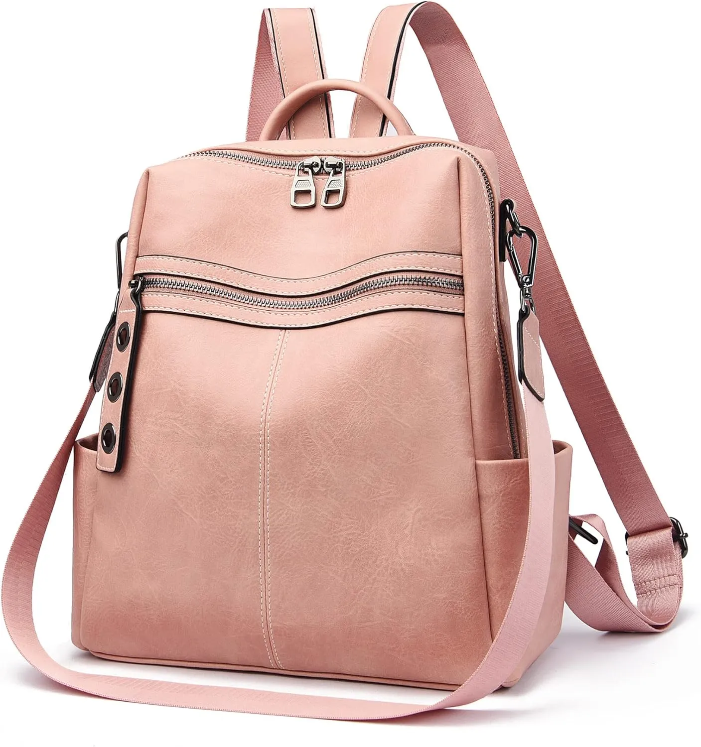 Maxoner Backpack Purse for Women Fashion Genuine Leather Convertible Shoulder Handbag Travel Bag Satchel Rucksack Ladies Bag