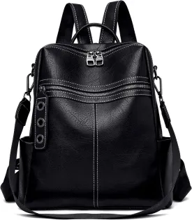 Maxoner Backpack Purse for Women Fashion Genuine Leather Convertible Shoulder Handbag Travel Bag Satchel Rucksack Ladies Bag