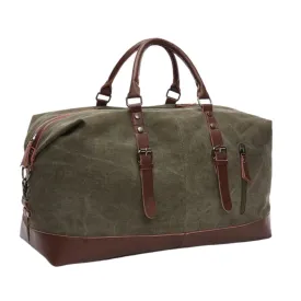 Men's Canvas Leather Duffle Tote