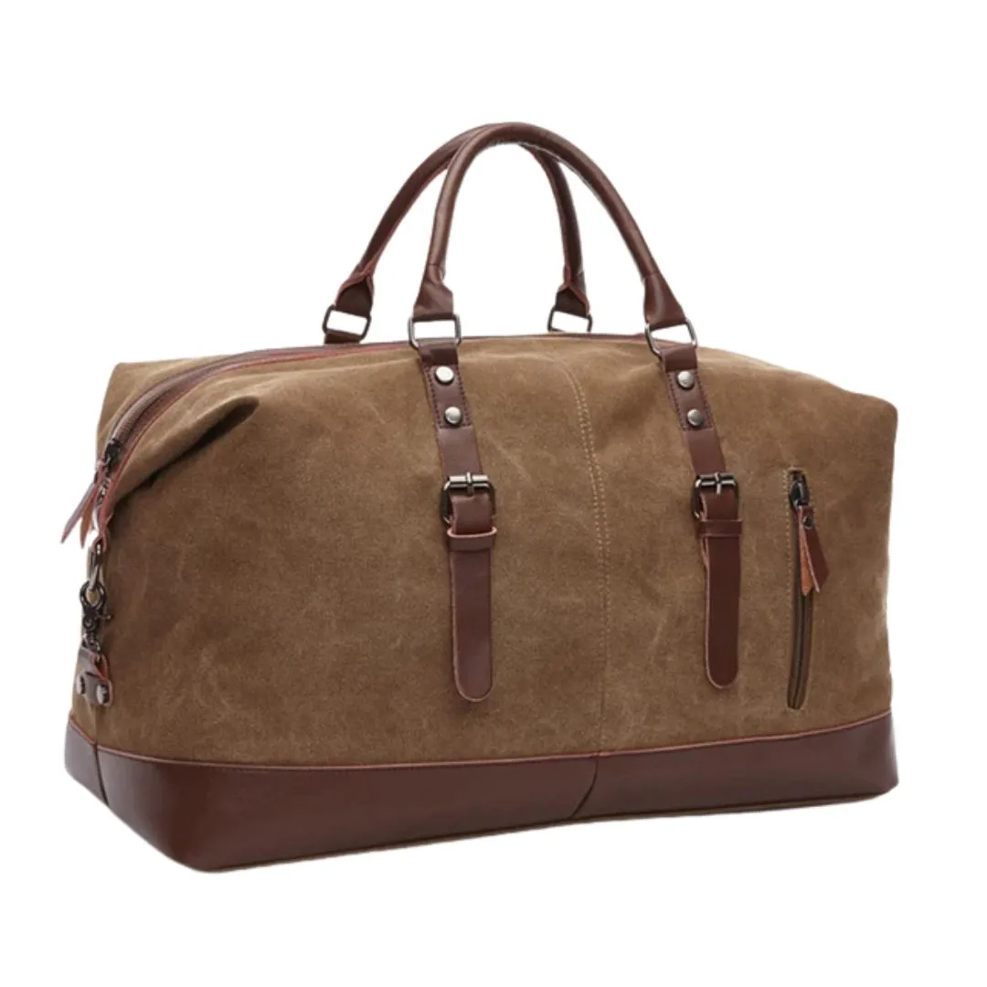Men's Canvas Leather Duffle Tote