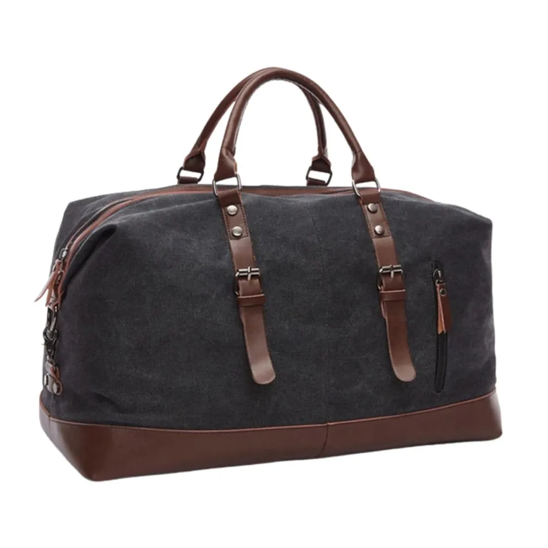 Men's Canvas Leather Duffle Tote