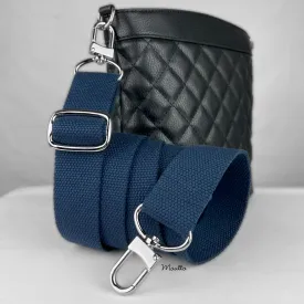 Navy Blue Heavy-duty Fabric Bag Strap (Adjustable 32-56" Shoulder to Crossbody Length) - Thick Cotton Canvas Woven Material 1.5" Wide