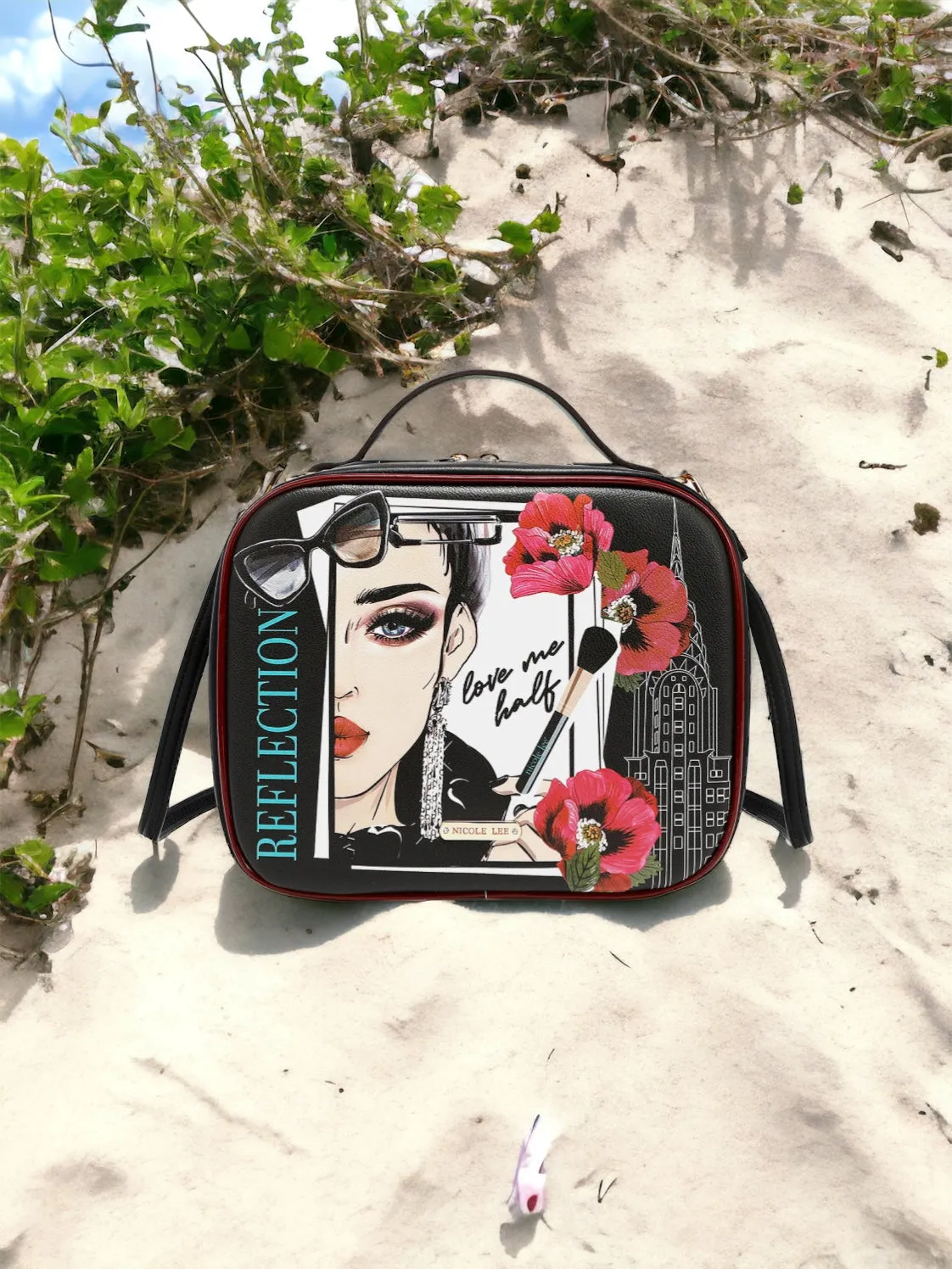 Nicole Lee USA Printed Handbag with Three Pouches
