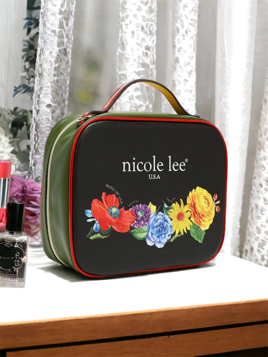 Nicole Lee USA Printed Handbag with Three Pouches