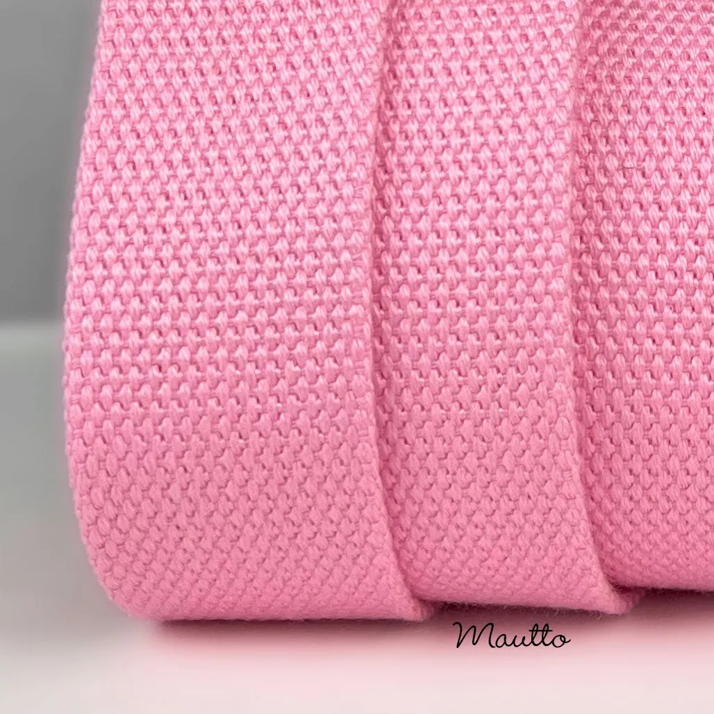 Pink Heavy-duty Fabric Bag Strap (Adjustable 32-56" Shoulder to Crossbody Length) - Thick Cotton Canvas Woven Material 1.5" Wide