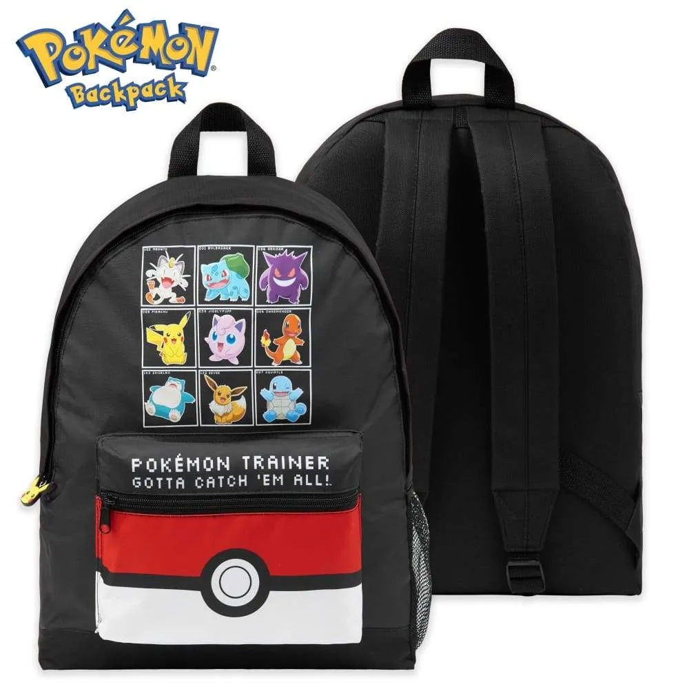 Pokemon Large Backpack for Boys and Girls Trainer Rucksack Kids Pikachu Cards Travel Bag