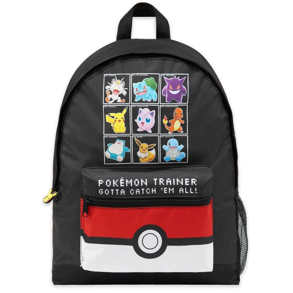 Pokemon Large Backpack for Boys and Girls Trainer Rucksack Kids Pikachu Cards Travel Bag