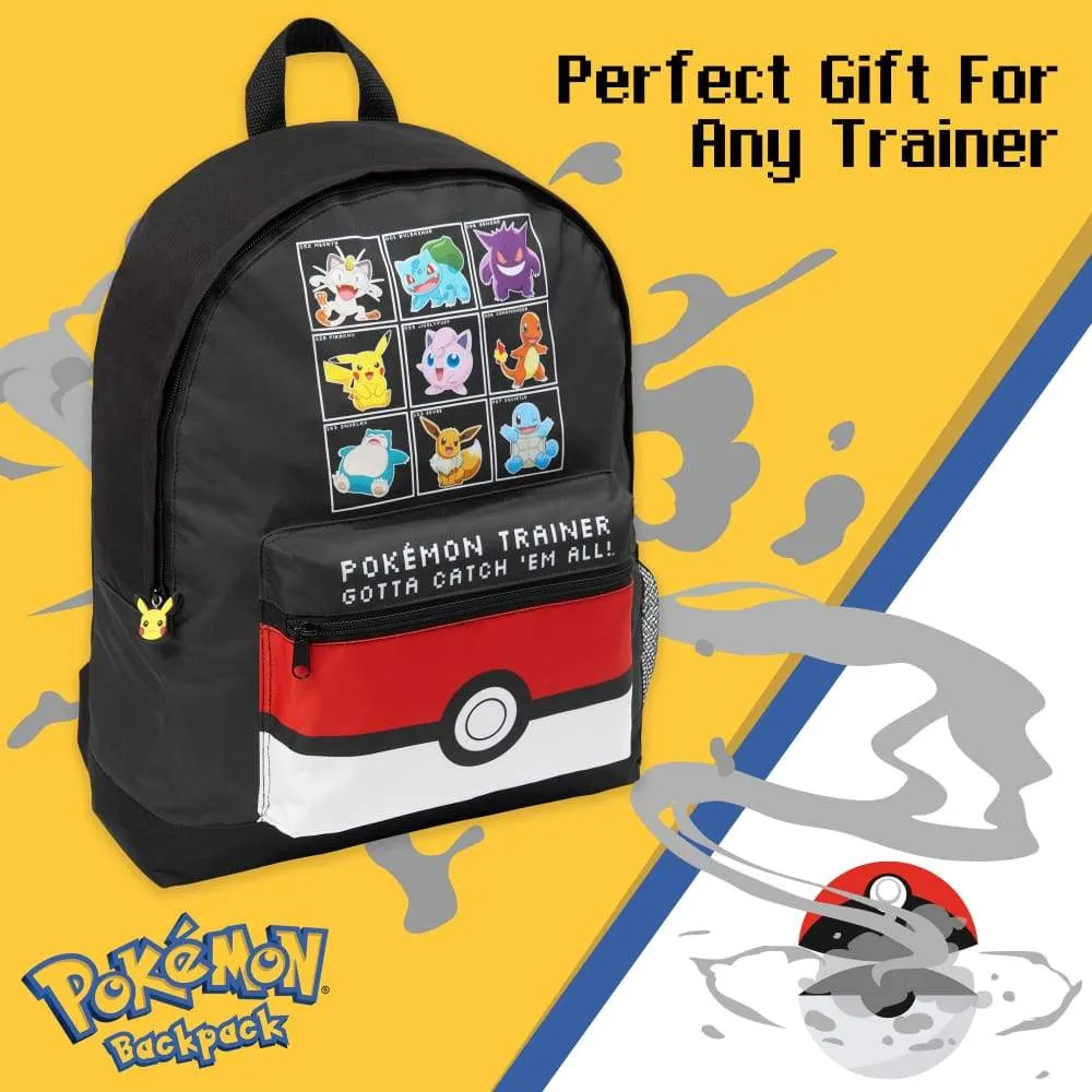 Pokemon Large Backpack for Boys and Girls Trainer Rucksack Kids Pikachu Cards Travel Bag