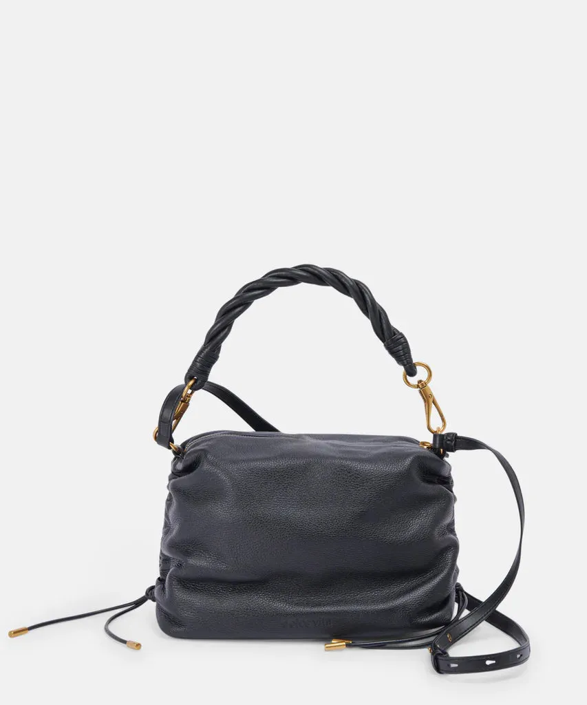 Preston Shoulder/Crossbody in Black Leather