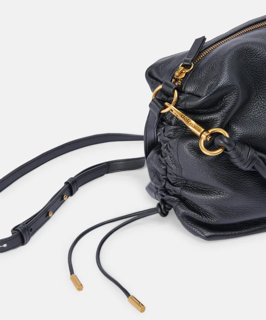 Preston Shoulder/Crossbody in Black Leather