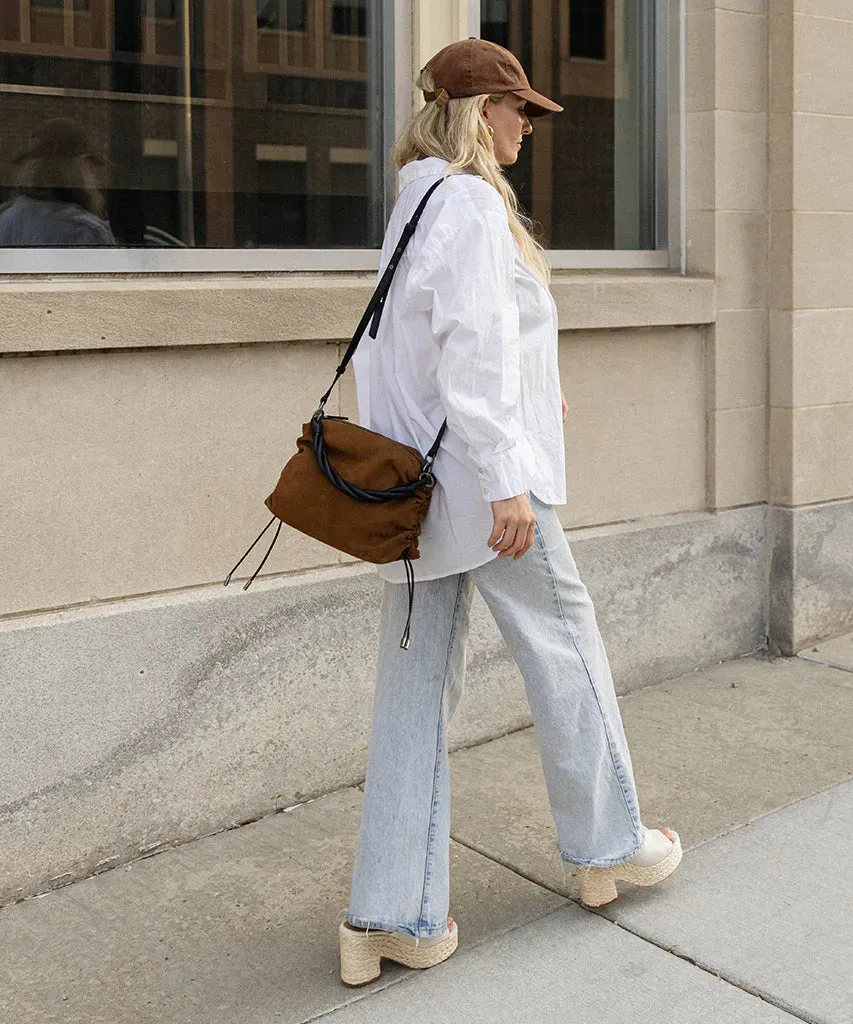 Preston Shoulder/Crossbody in Penny Brown Nubuck