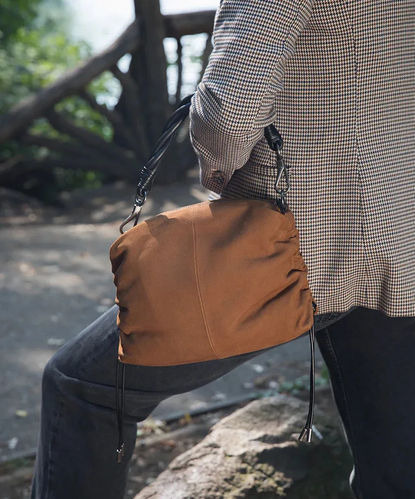 Preston Shoulder/Crossbody in Penny Brown Nubuck