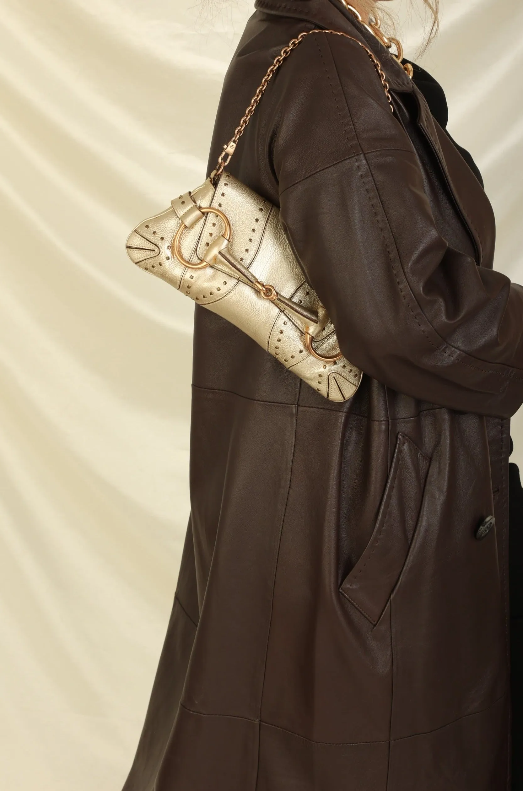Rare Gucci Metallic Horsebit Pochette