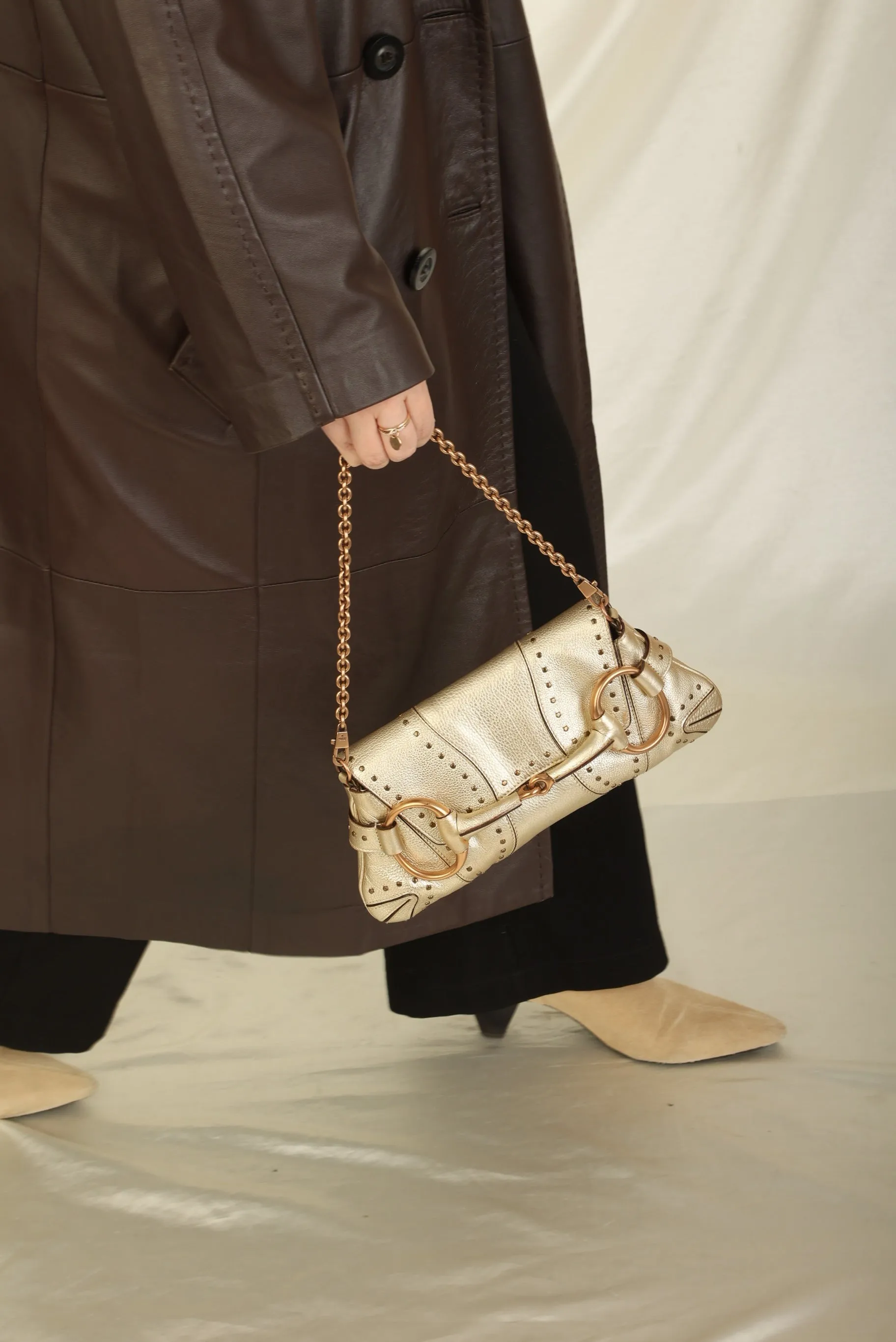 Rare Gucci Metallic Horsebit Pochette