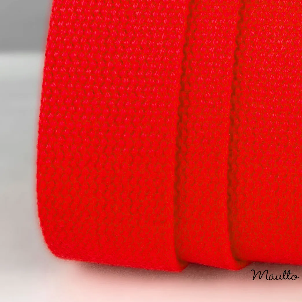 Red Heavy-duty Fabric Bag Strap (Adjustable 32-56" Shoulder to Crossbody Length) - Thick Cotton Canvas Woven Material 1.5" Wide
