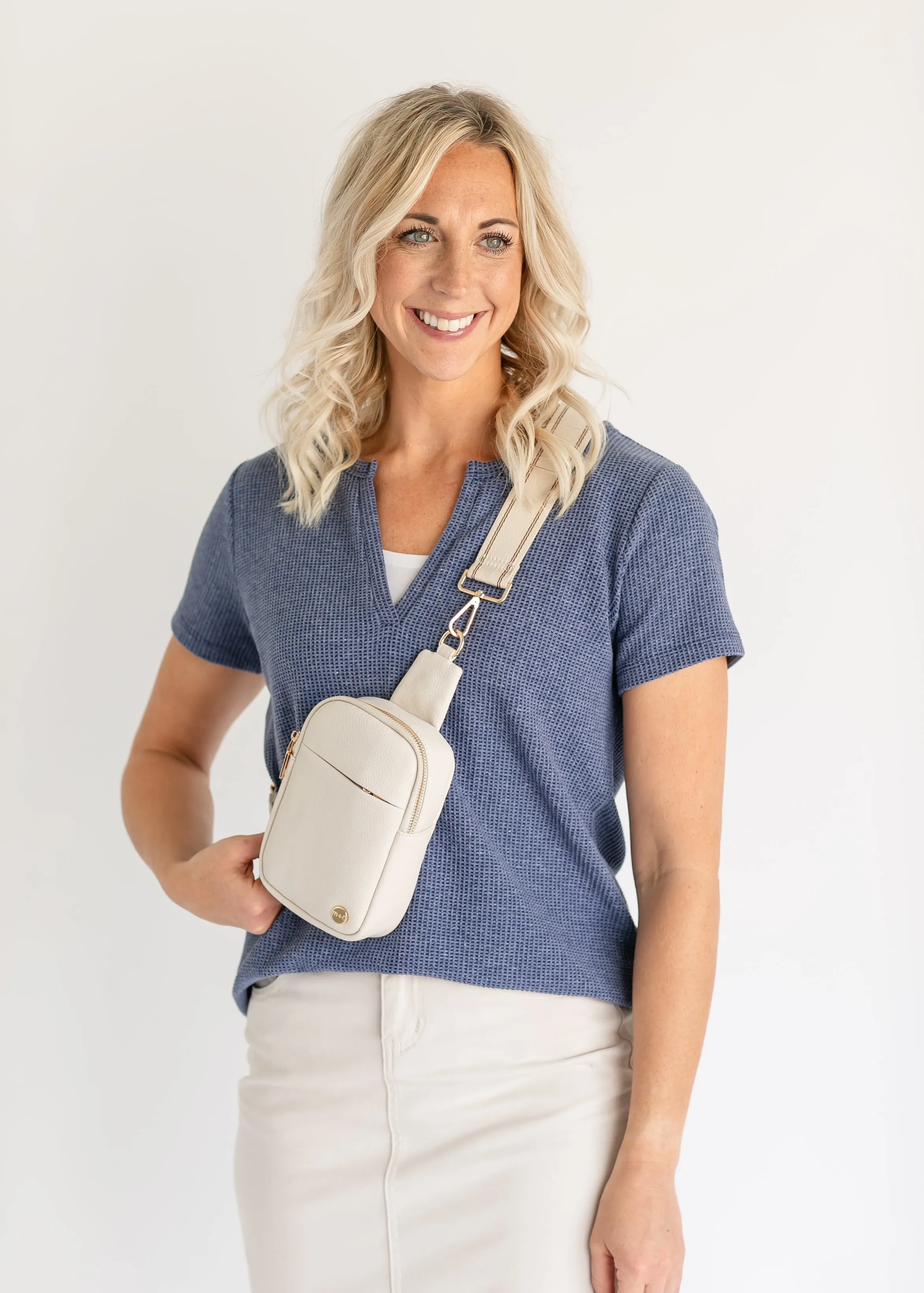 Sling Crossbody Mini Belt Faux Leather Bag