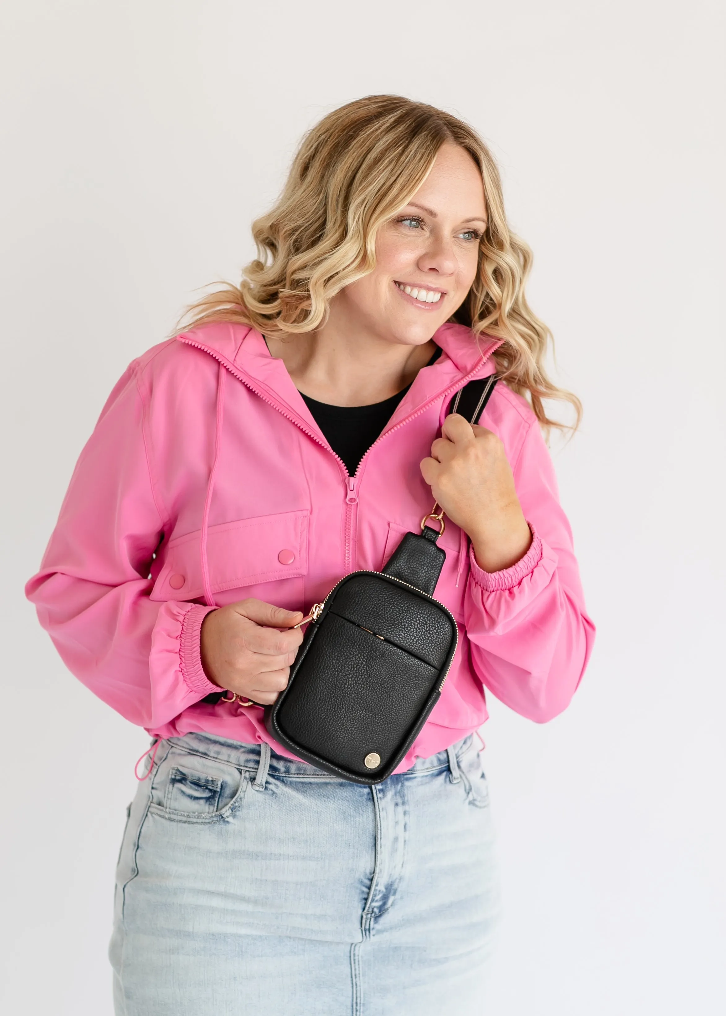 Sling Crossbody Mini Belt Faux Leather Bag