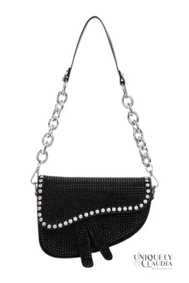 So Iconic Studded Vegan Leather Saddle Bag