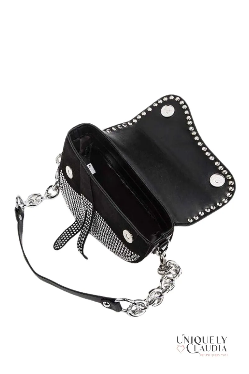 So Iconic Studded Vegan Leather Saddle Bag