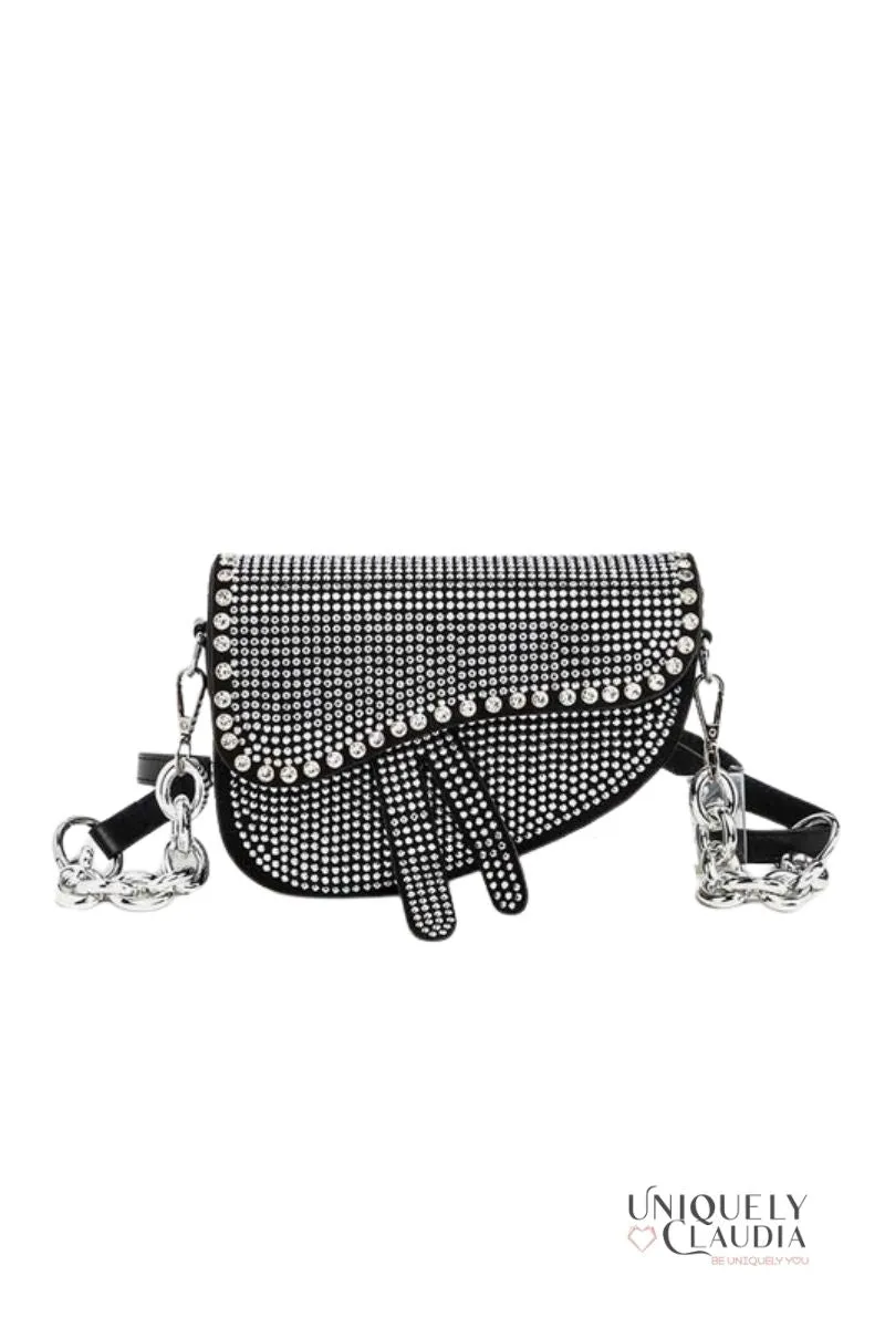 So Iconic Studded Vegan Leather Saddle Bag