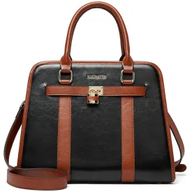 Stylish Two-Tone Top Handle Work Bag