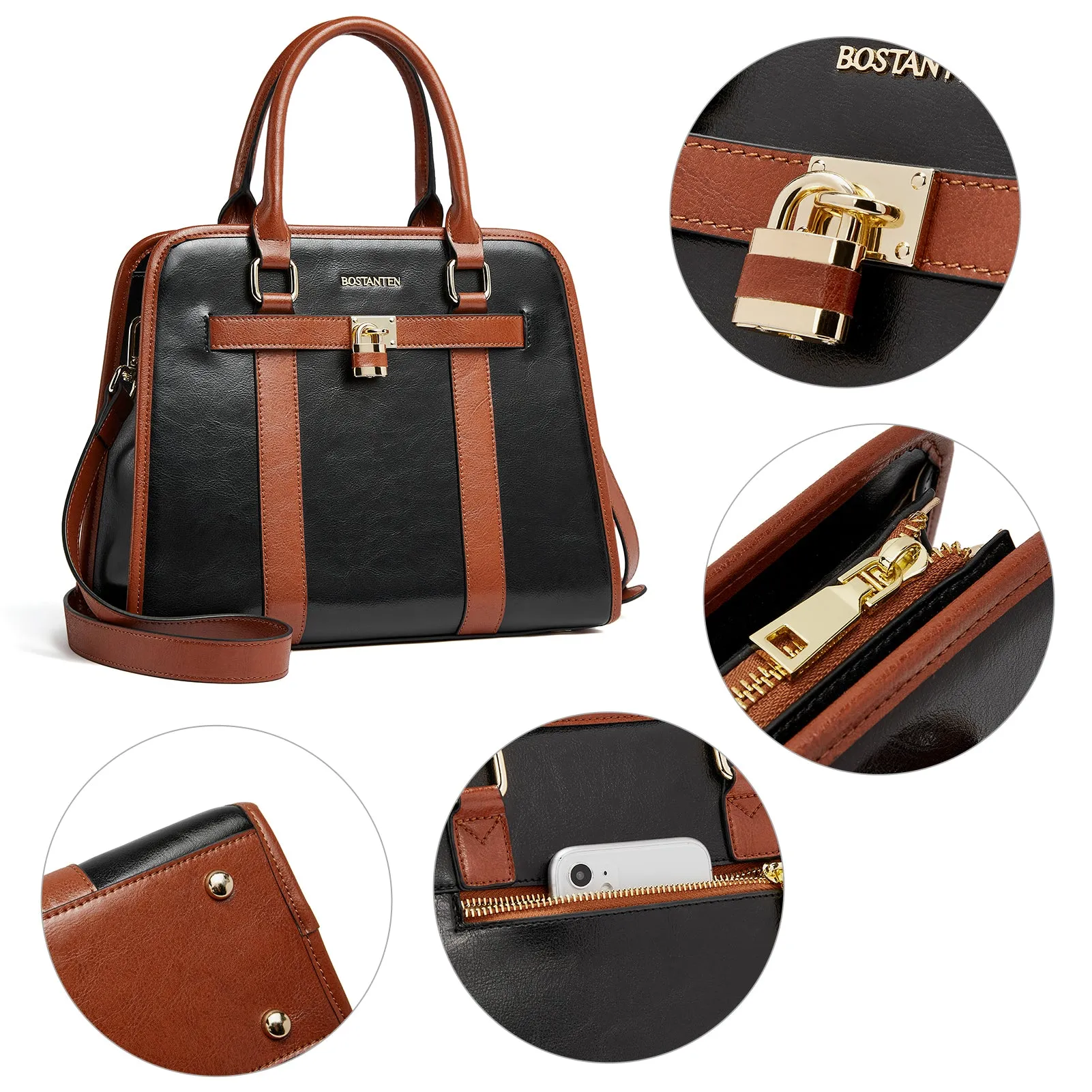 Stylish Two-Tone Top Handle Work Bag