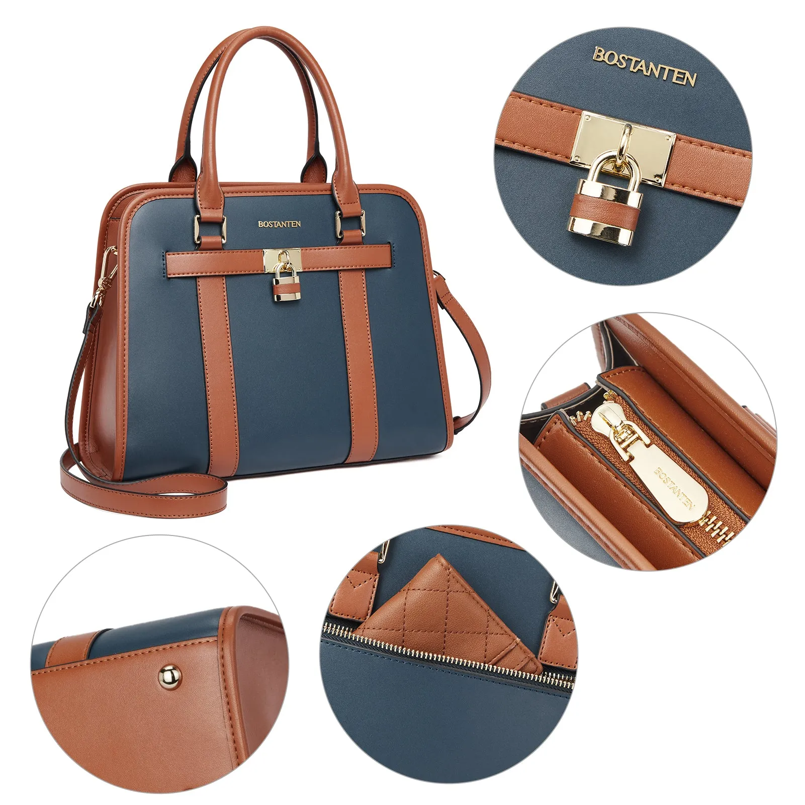 Stylish Two-Tone Top Handle Work Bag