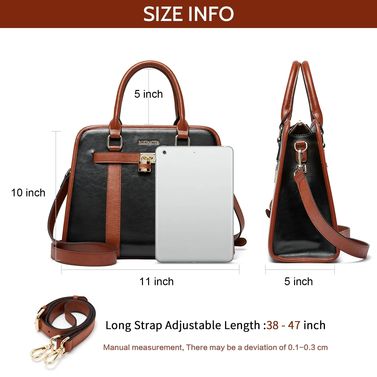 Stylish Two-Tone Top Handle Work Bag