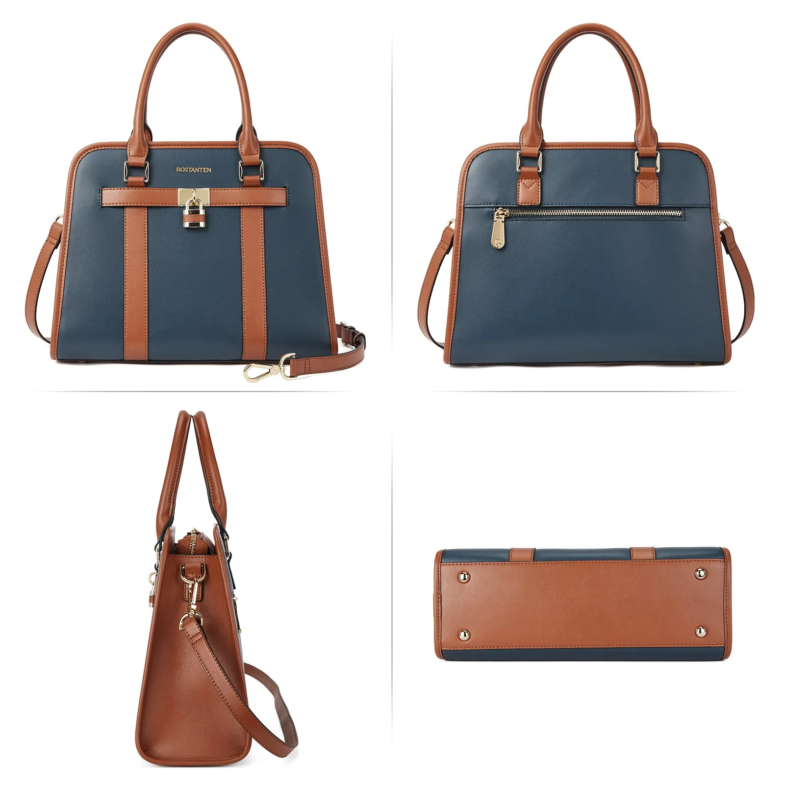Stylish Two-Tone Top Handle Work Bag