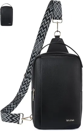 Telena Crossbody Sling Bags for Women, PU Leather Fanny Packs Cross Body Bag for Woman
