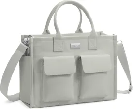 TOPDesign Heavy-Duty Canvas Tote Bag for Women, Crossbody Handbag with 9 Pockets, Everything Tote