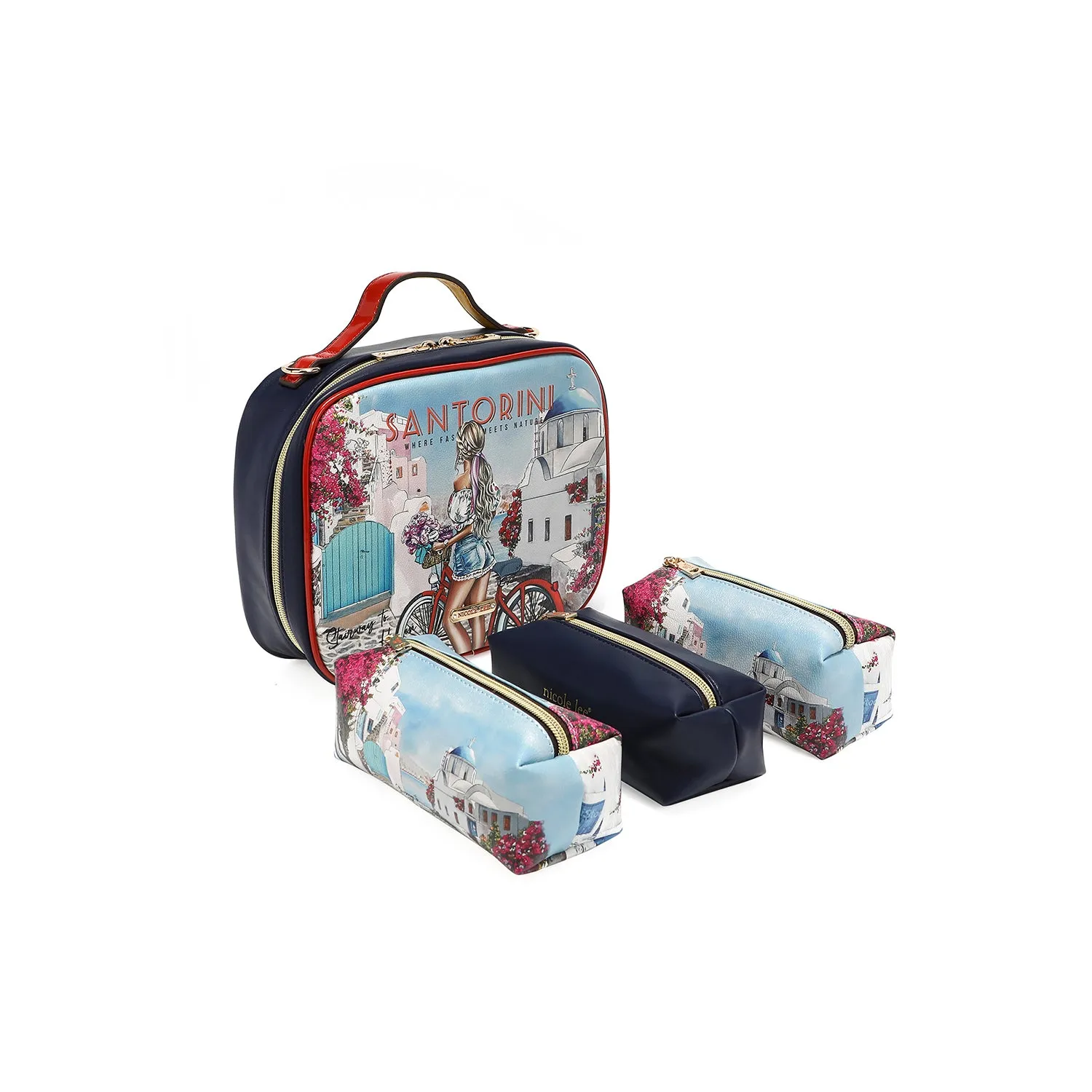 TRAVEL HANDBAG WITH POUCH SET